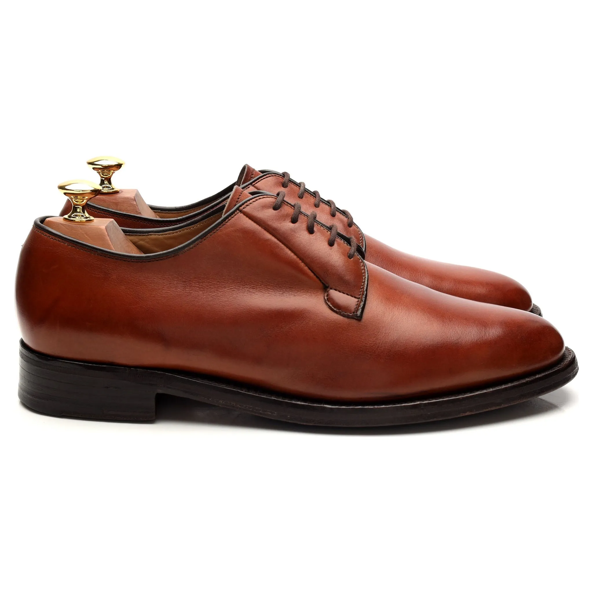 Tan Brown Leather Derby UK 9 F