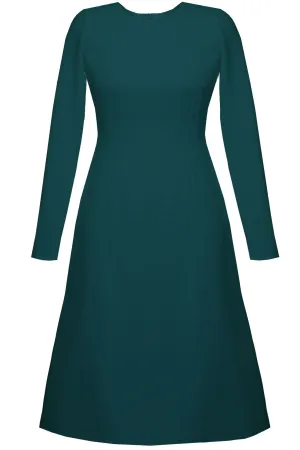 Teal A-line Knee Length Dress - Grace