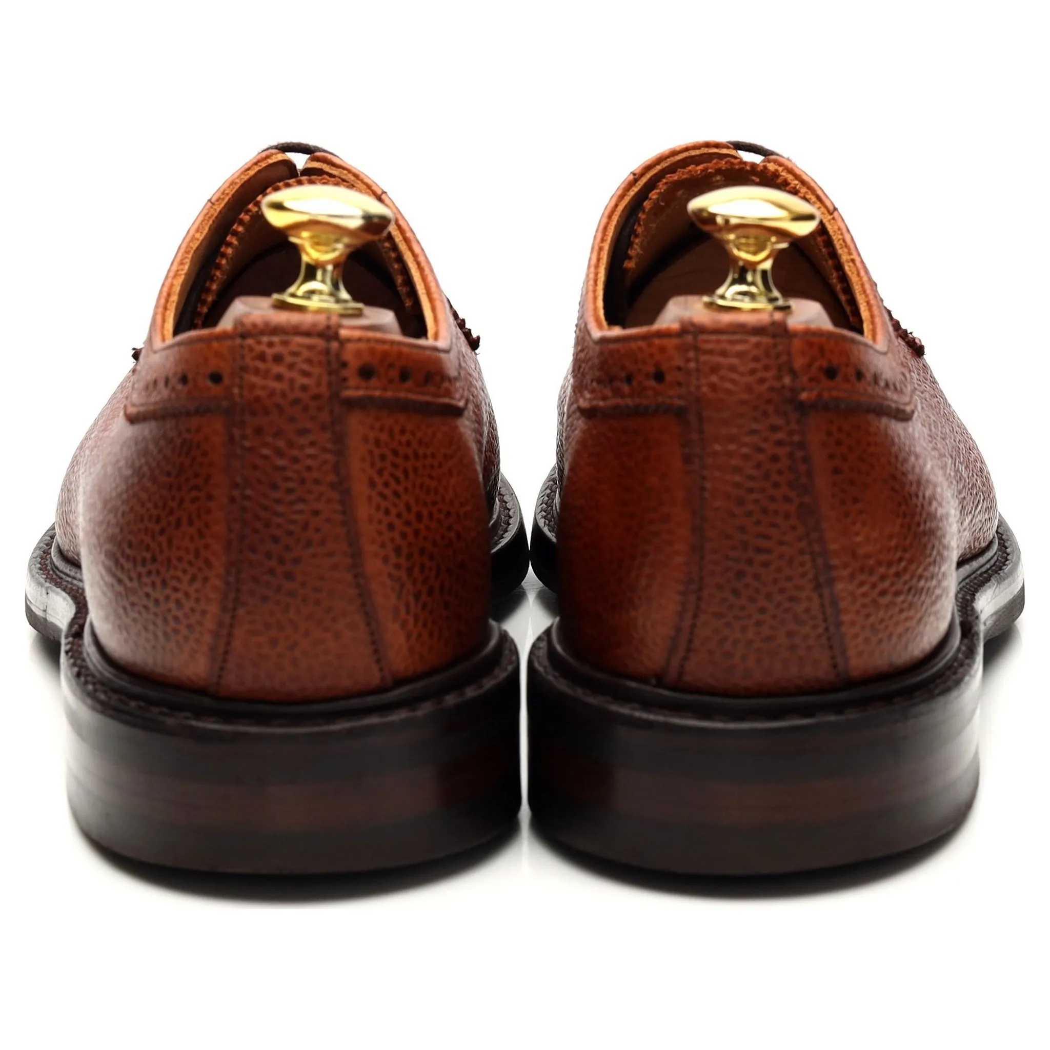 'Tenterden ll' Tan Brown Grain Leather Derby Brogue UK 8 F