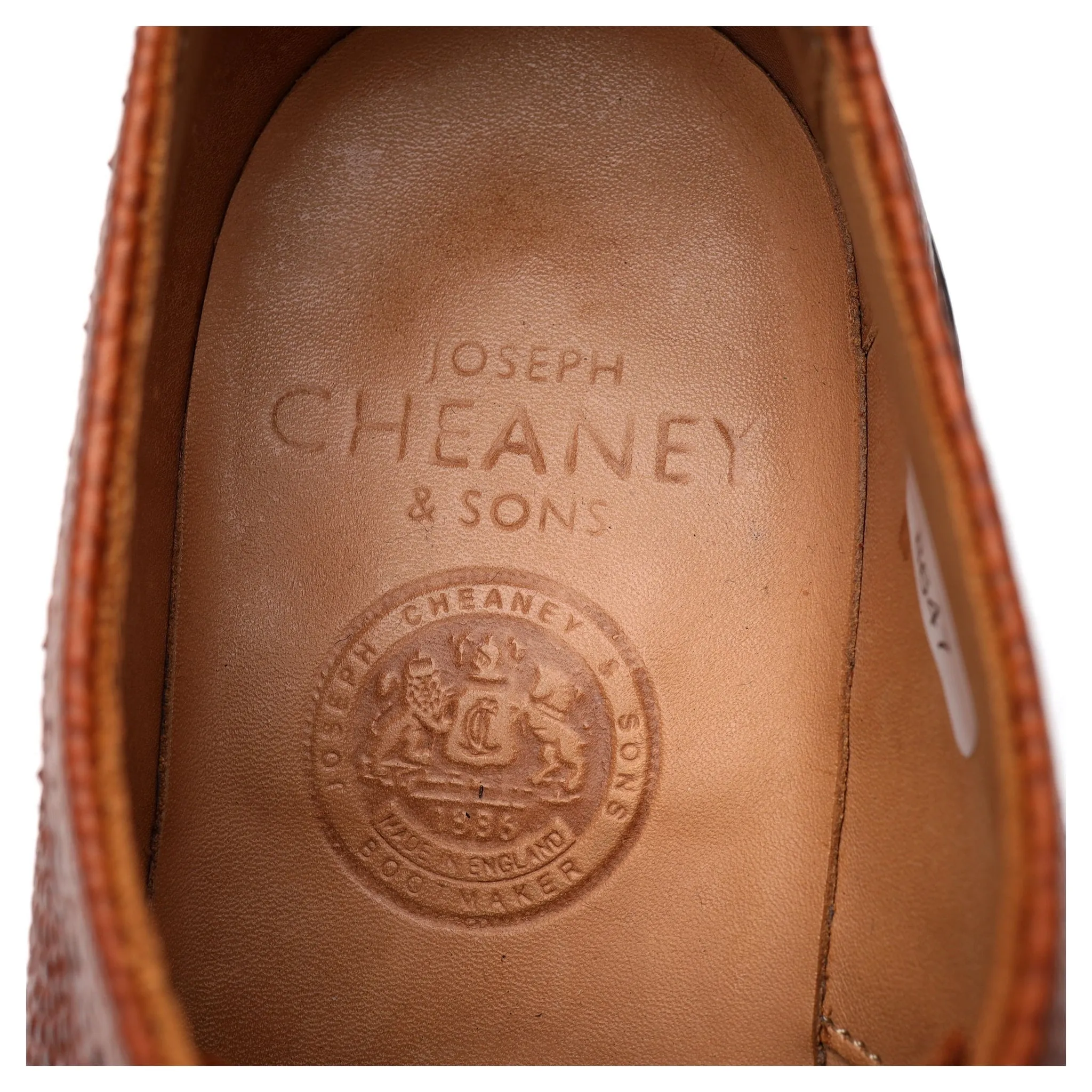 'Tenterden ll' Tan Brown Grain Leather Derby Brogue UK 8 F