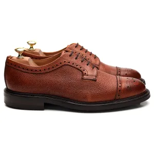 'Tenterden ll' Tan Brown Grain Leather Derby Brogue UK 8 F