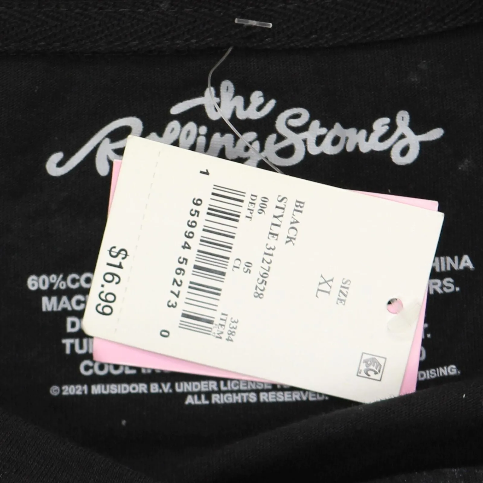 The Rolling Stones Women's Varsity Long Sleeve Graphic T-Shirt Black XL