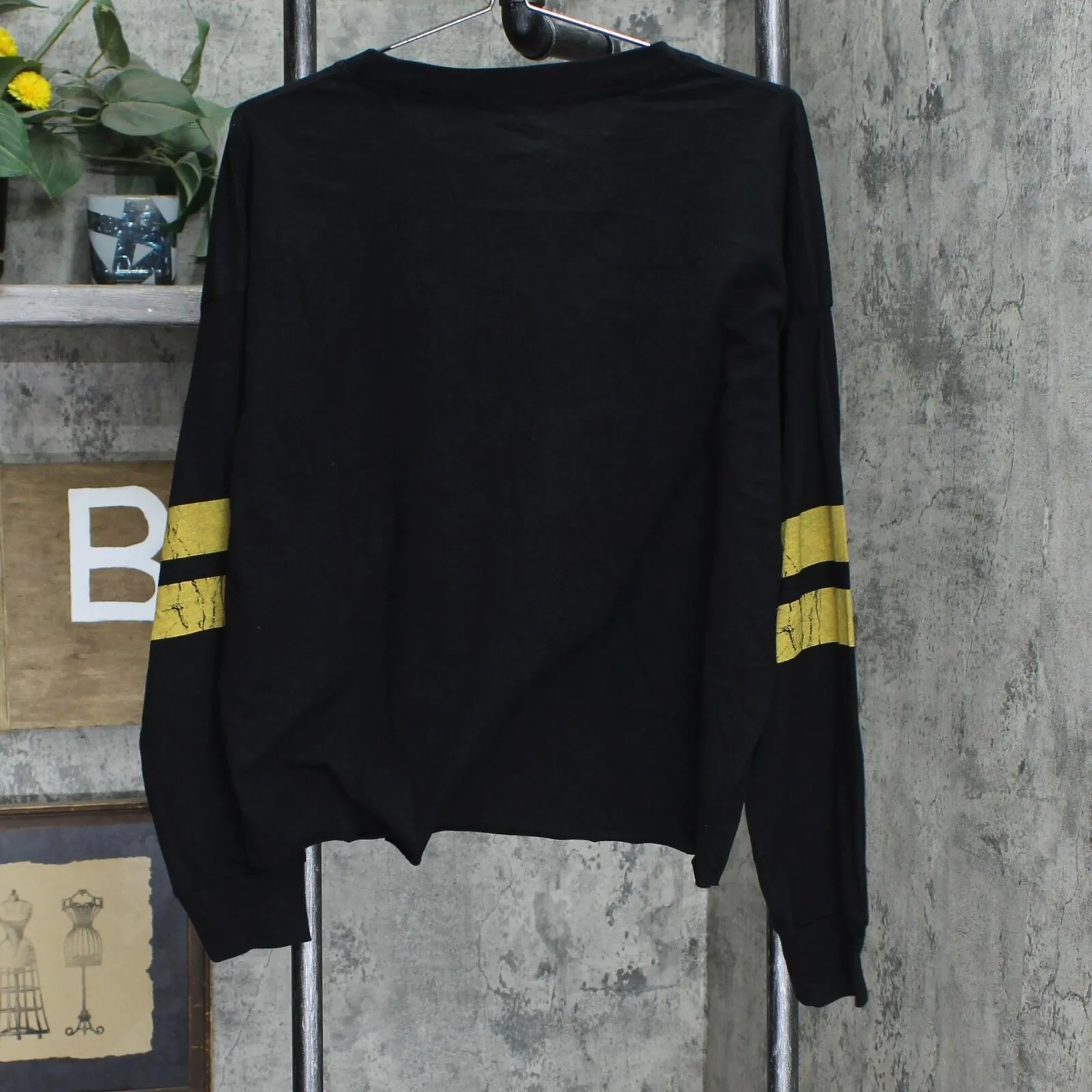 The Rolling Stones Women's Varsity Long Sleeve Graphic T-Shirt Black XL