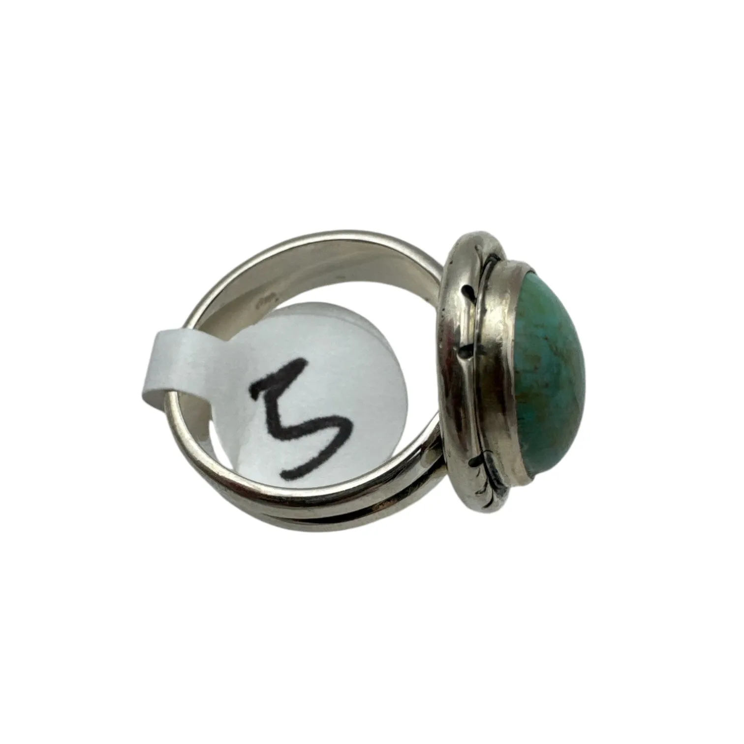 Tibetan Turquoise Solid 925 Sterling Silver Ring 5