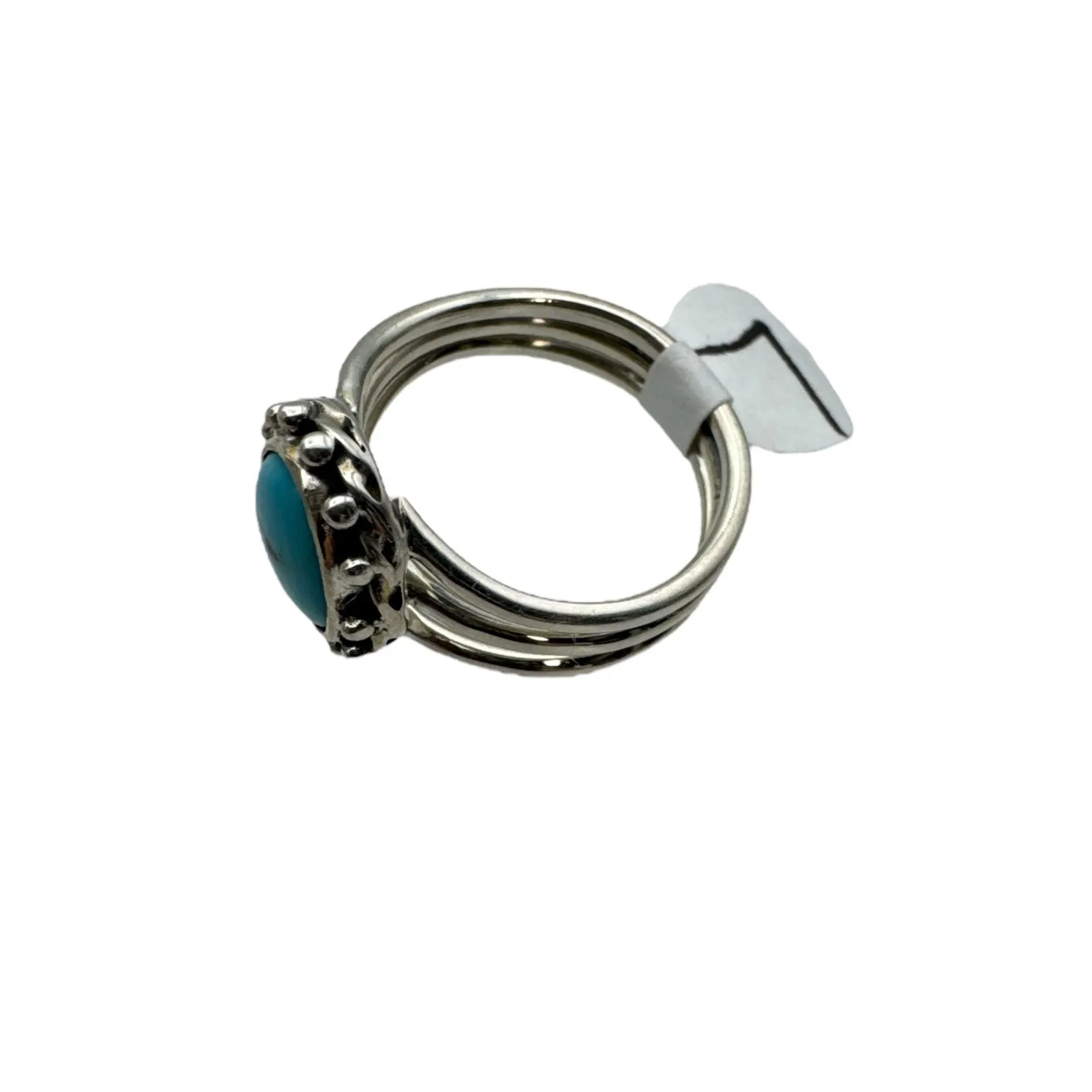 Tibetan Turquoise Solid 925 Sterling Silver Ring 7