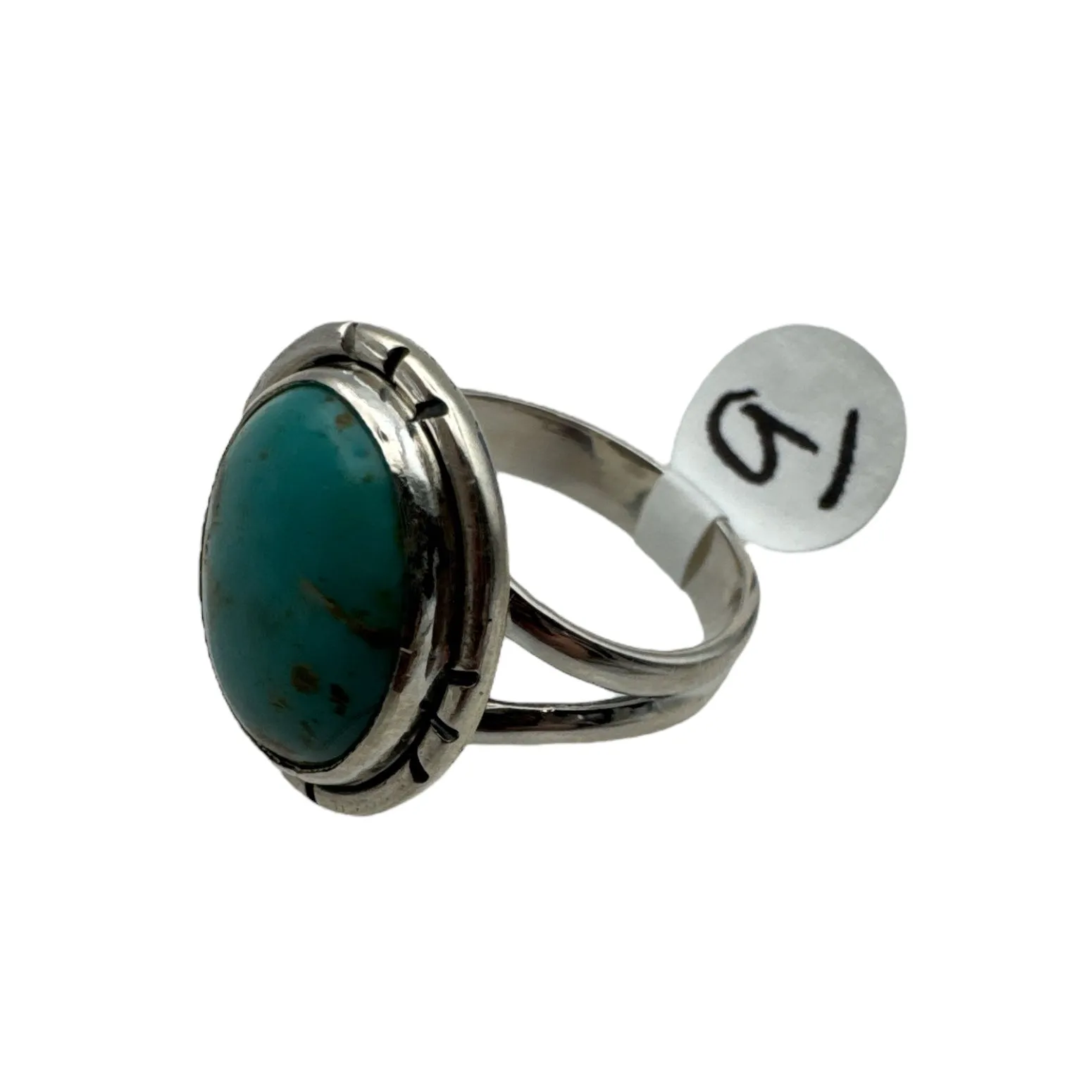 Tibetan Turquoise Solid 925 Sterling Silver Ring 9