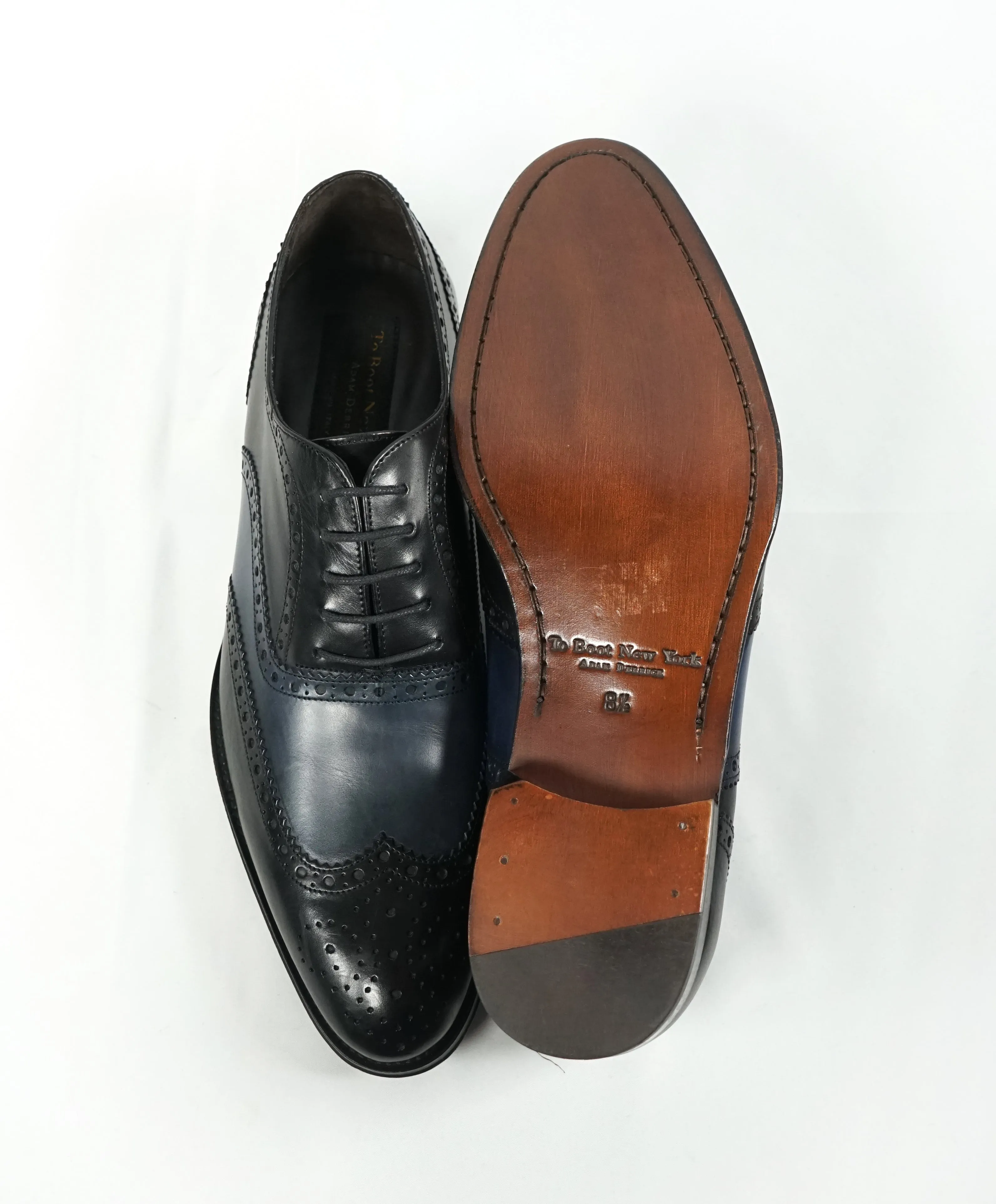 TO BOOT NEW YORK - Two Tone Wingtip Brogue Oxford Black/ Blue - 8.5