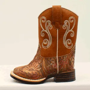 TODDLER (4-8) ELIZABETH FLORAL SQUARE TOE BOOTS