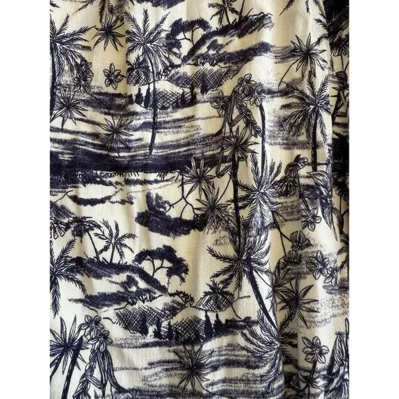 Torrid Lenny Smocked Sleeveless Blue White Print Jungle Toile Midi Dress Size 3X