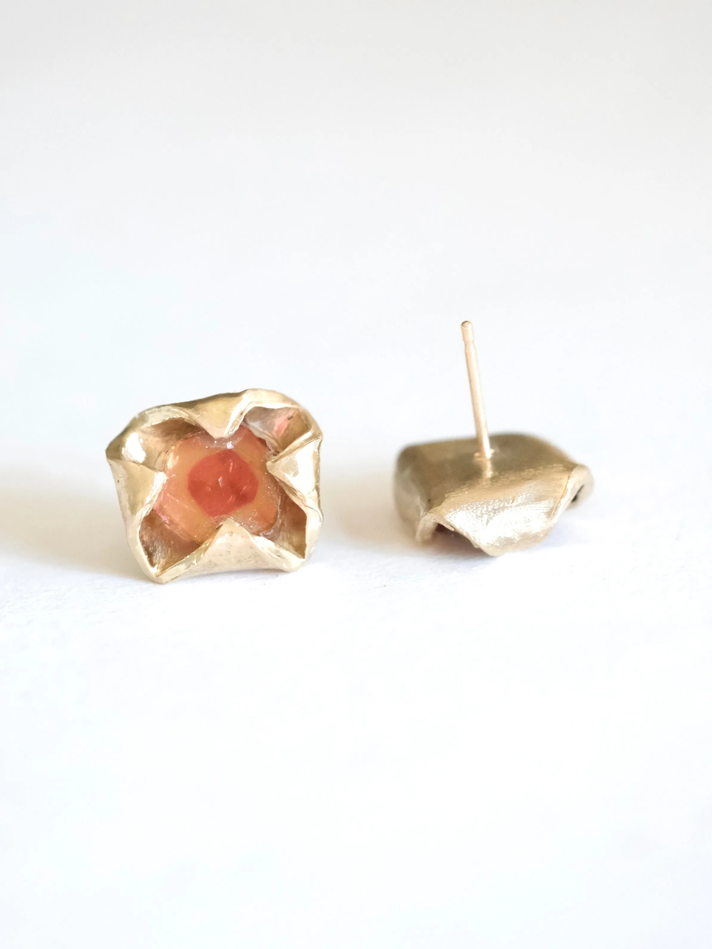 Tourmaline Slice Stud Earrings