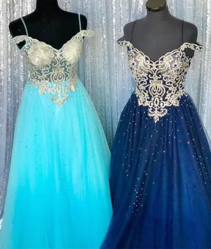 Unique off shoulder tulle long prom dress, tulle evening dress