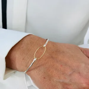 UNITY | Gold Oval Silver Bangle