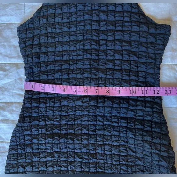 Urban Outfitters Black Gina Bubble Knit Quilted Puff Midi Dress w/ Slit - Small