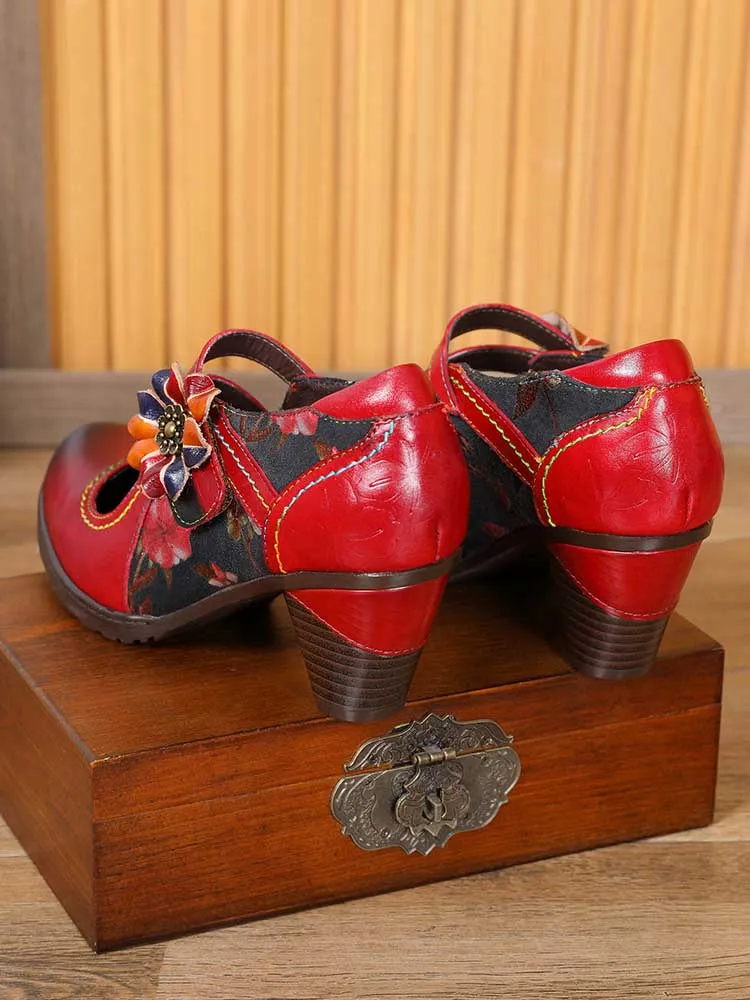 Veda Hand Embossed Leather Shoes