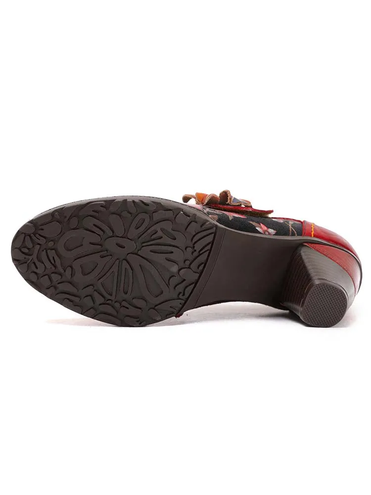 Veda Hand Embossed Leather Shoes