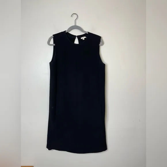 Vince Black Silk Lined Cut out back detailed Mini Career shift Dress 10 Pockets