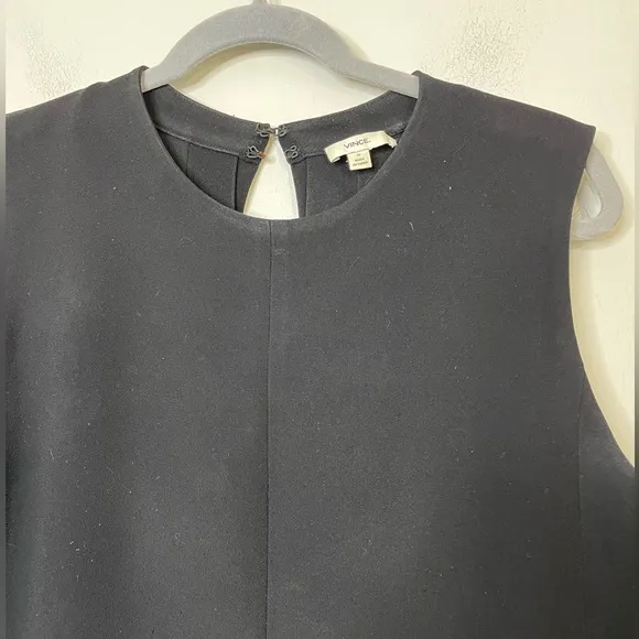 Vince Black Silk Lined Cut out back detailed Mini Career shift Dress 10 Pockets