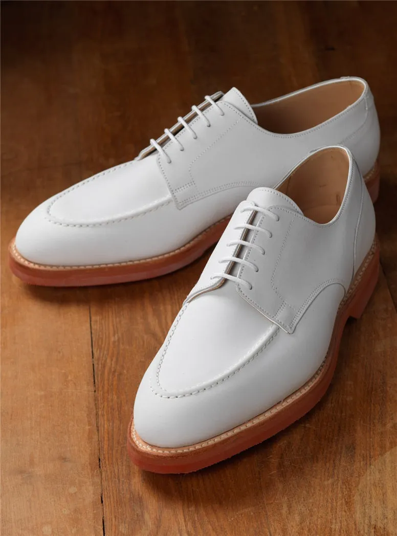 White Buck Onslow Derby Shoes-Formal Shoes