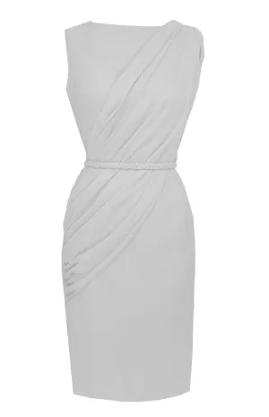 White Draped Cocktail Dress - Alexandria