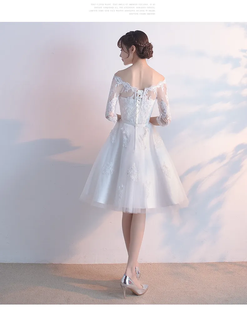 White Lace Short Sleeves Homecoming Dress Party Dress, White Formal Dress Prom Dress