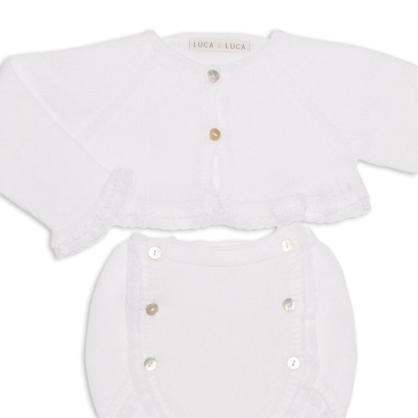 WHITE LUCILE BABY SET