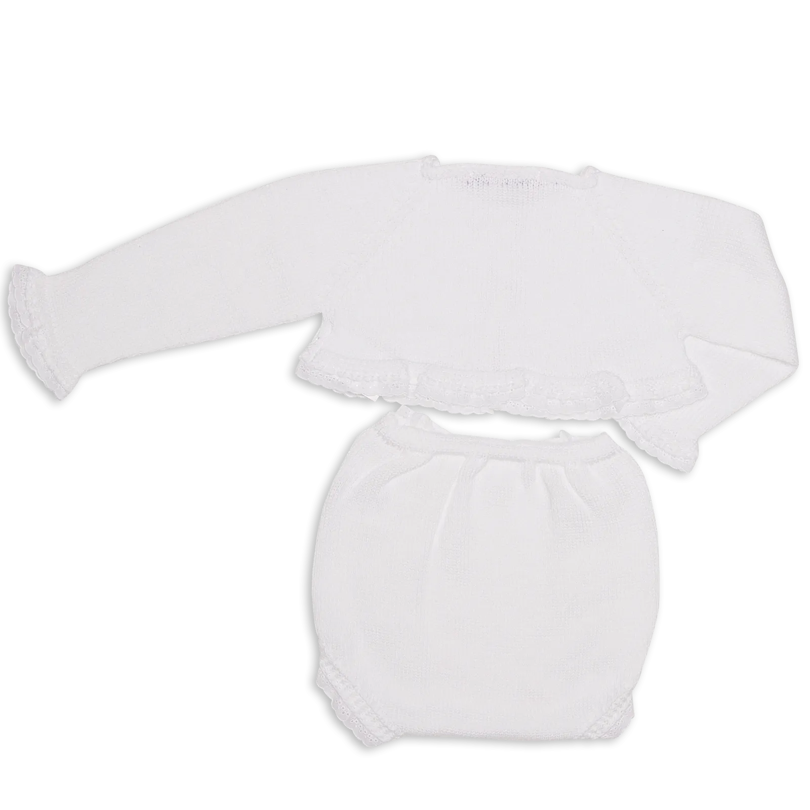 WHITE LUCILE BABY SET