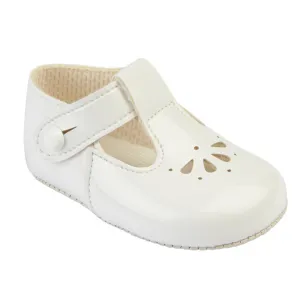 White Patent Pre Walkers