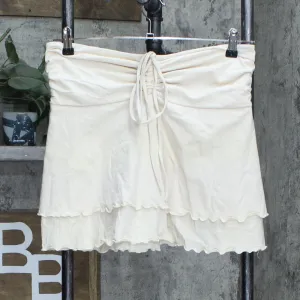Wild Fable Womens Ruched Tie Front Strapless Blouse Shirt Top Off-White L