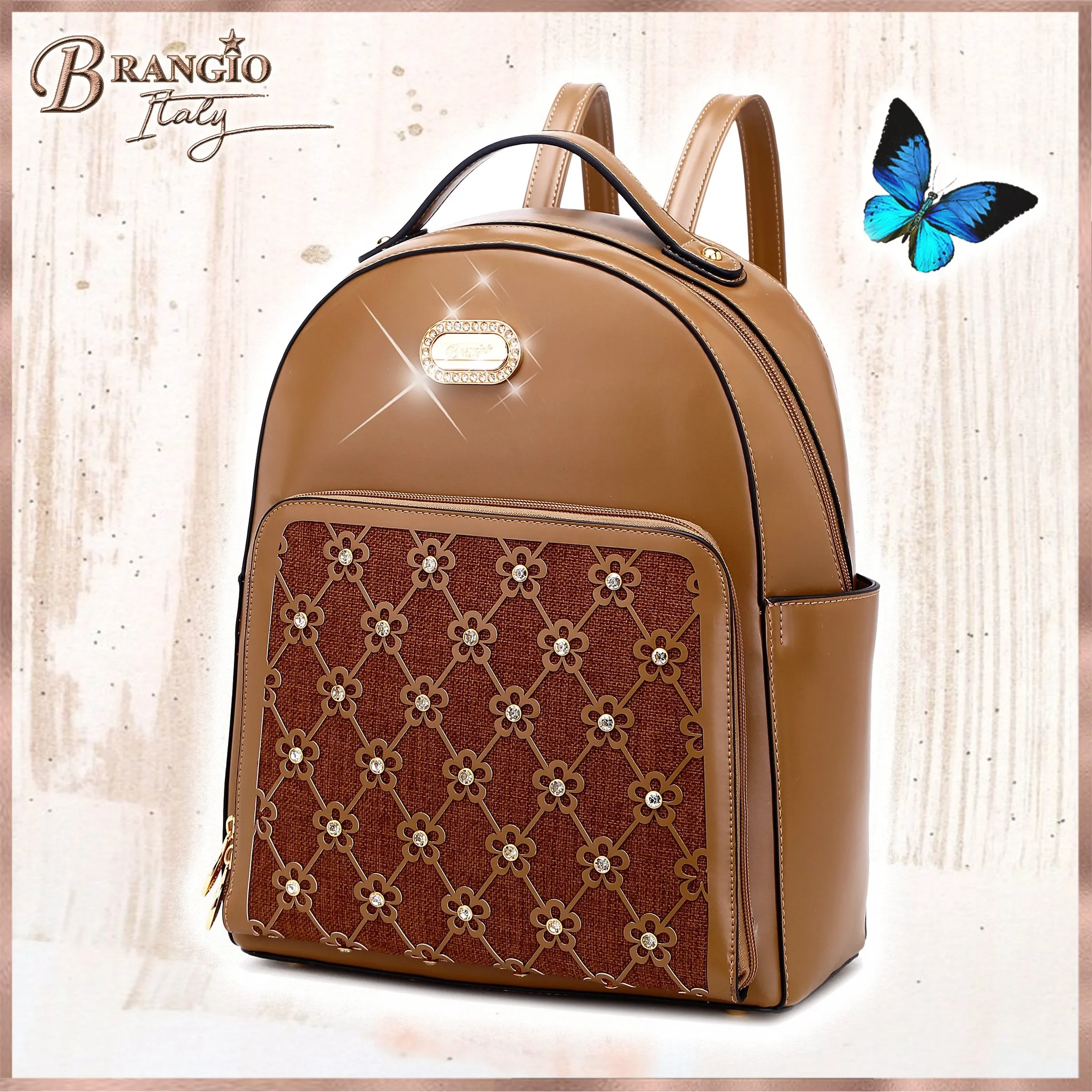 Wildflower Blossom Handmade Classy Work & Travel Backpack [KOB3577]