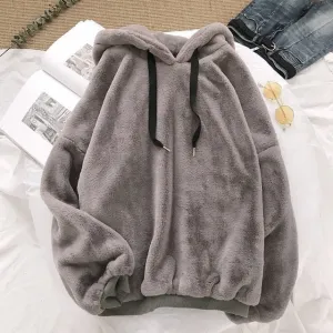 Winter Coats Sweet Hooded Women  Loose Casual Warm Hoodies
