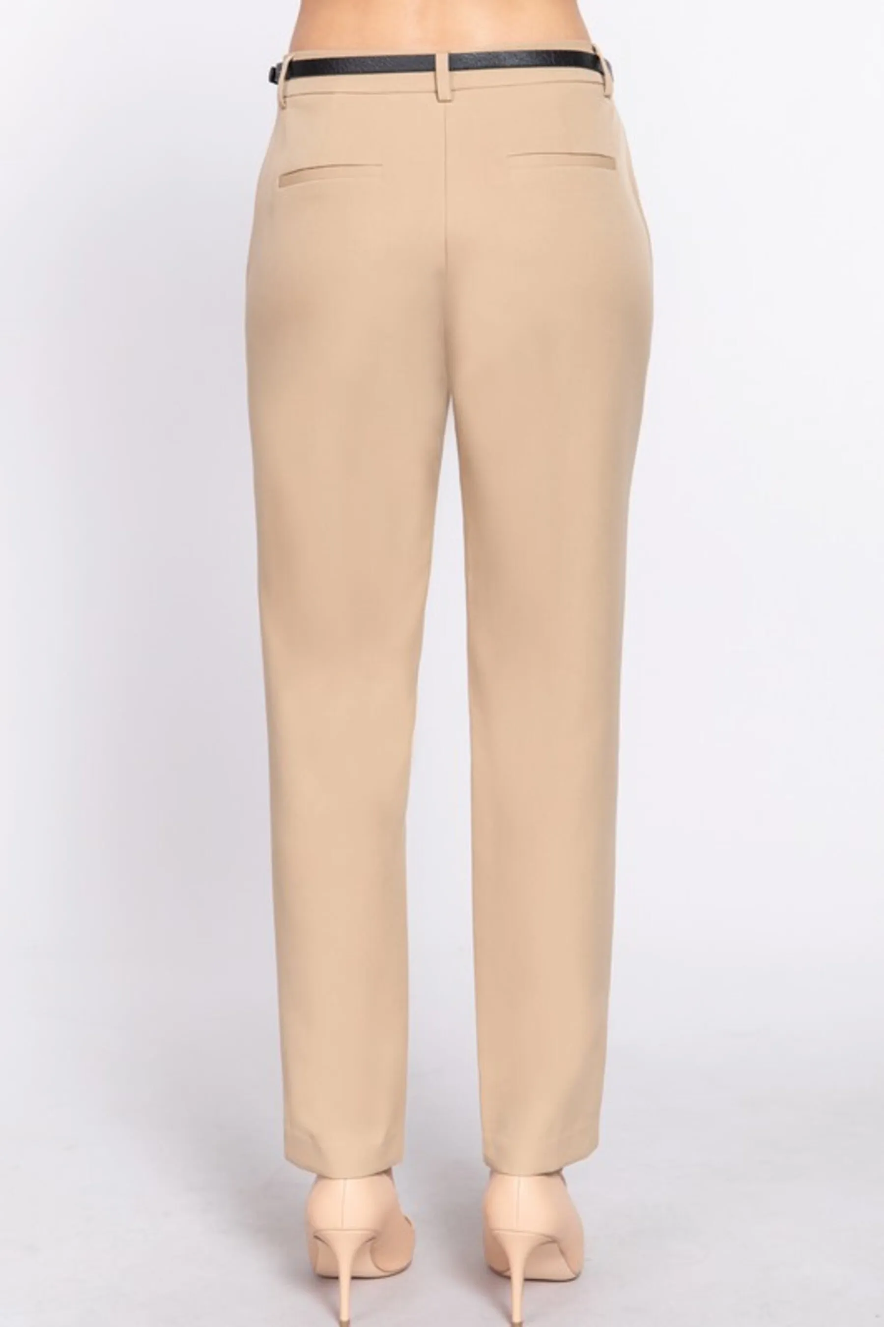 Women's Classic woven pants with belt