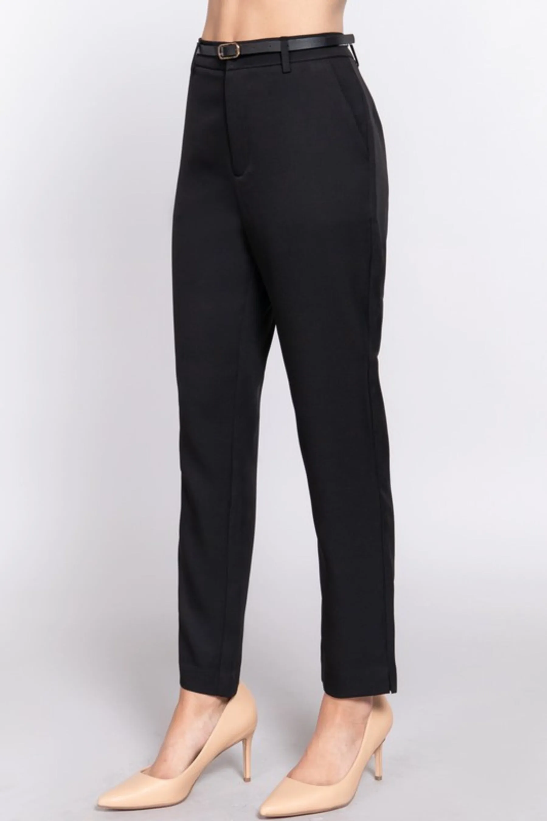 Women's Classic woven pants with belt