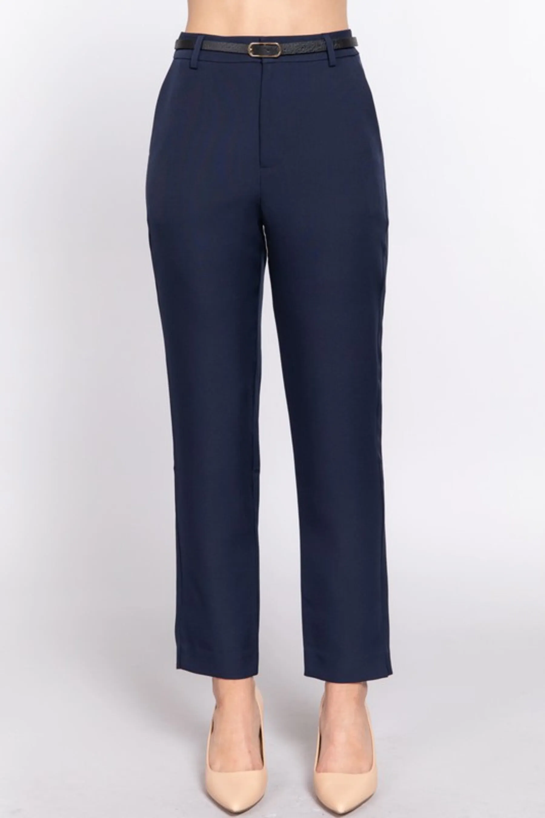 Women's Classic woven pants with belt