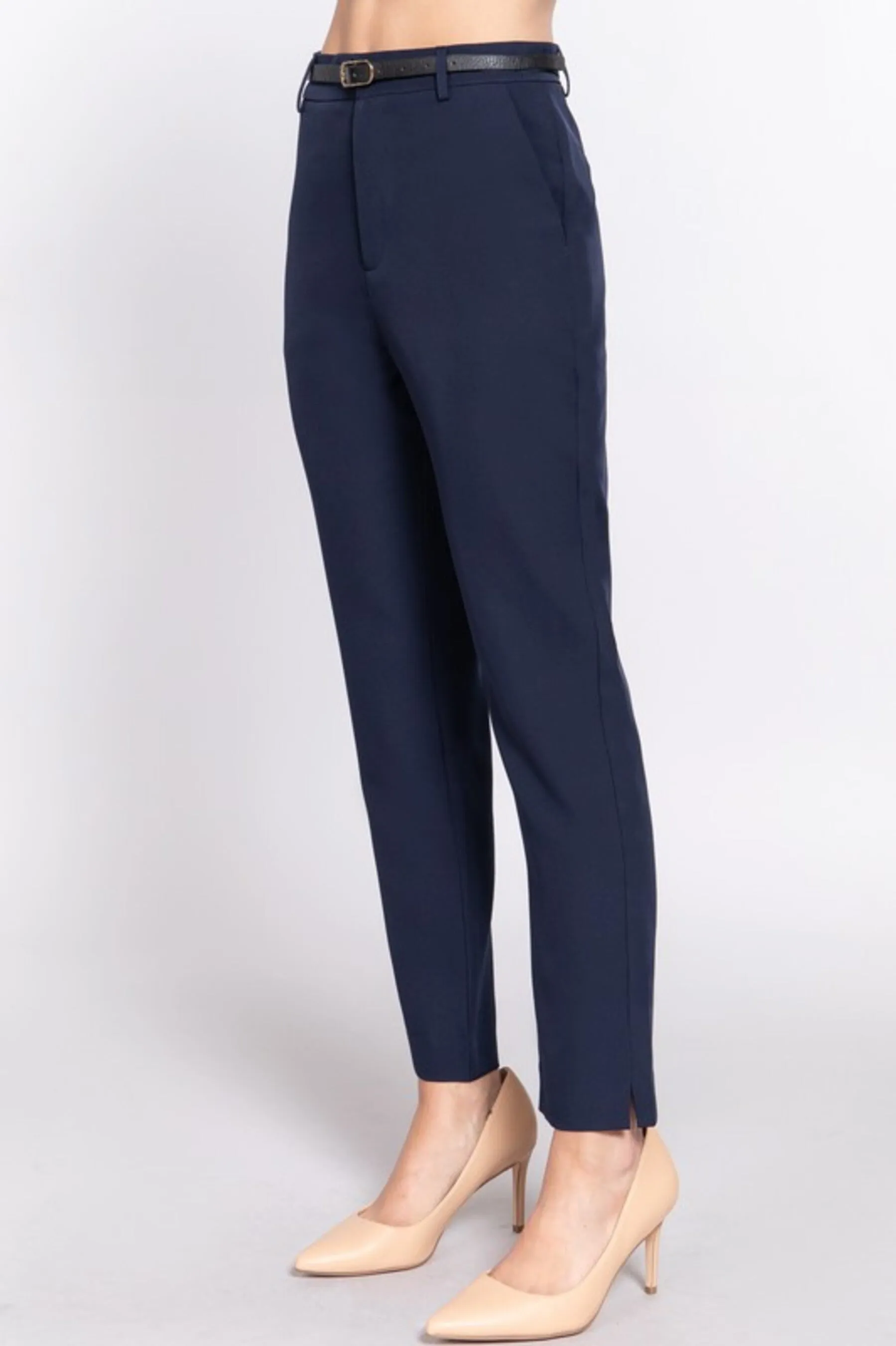Women's Classic woven pants with belt