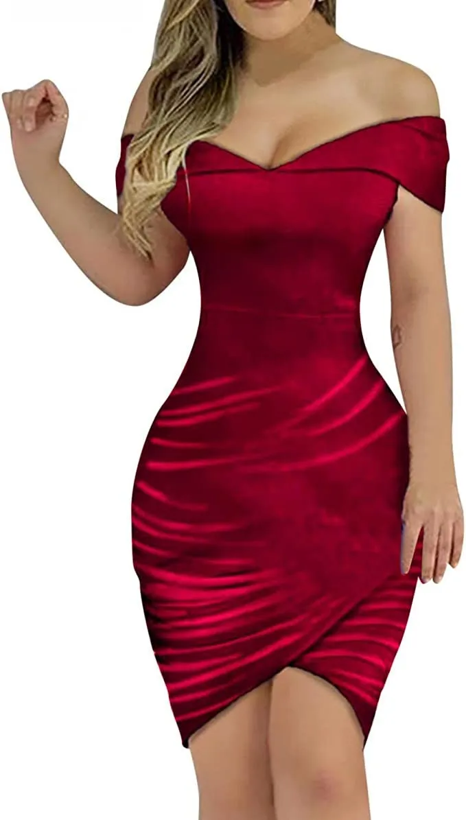Womens Dress | Velvet Dress | Womens Red Dress | Red Dress | Evening Dress | Dinner Dress | Classy Dress | Dress for Wedding Guest
