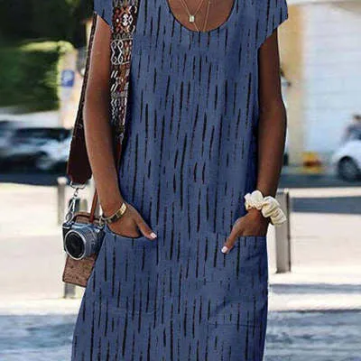 Women's Fashion Simple Casual Plus Size T-Shirt Dress