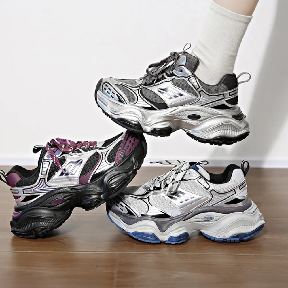Women's High Street Stitched Thick Soled Casual Shoes