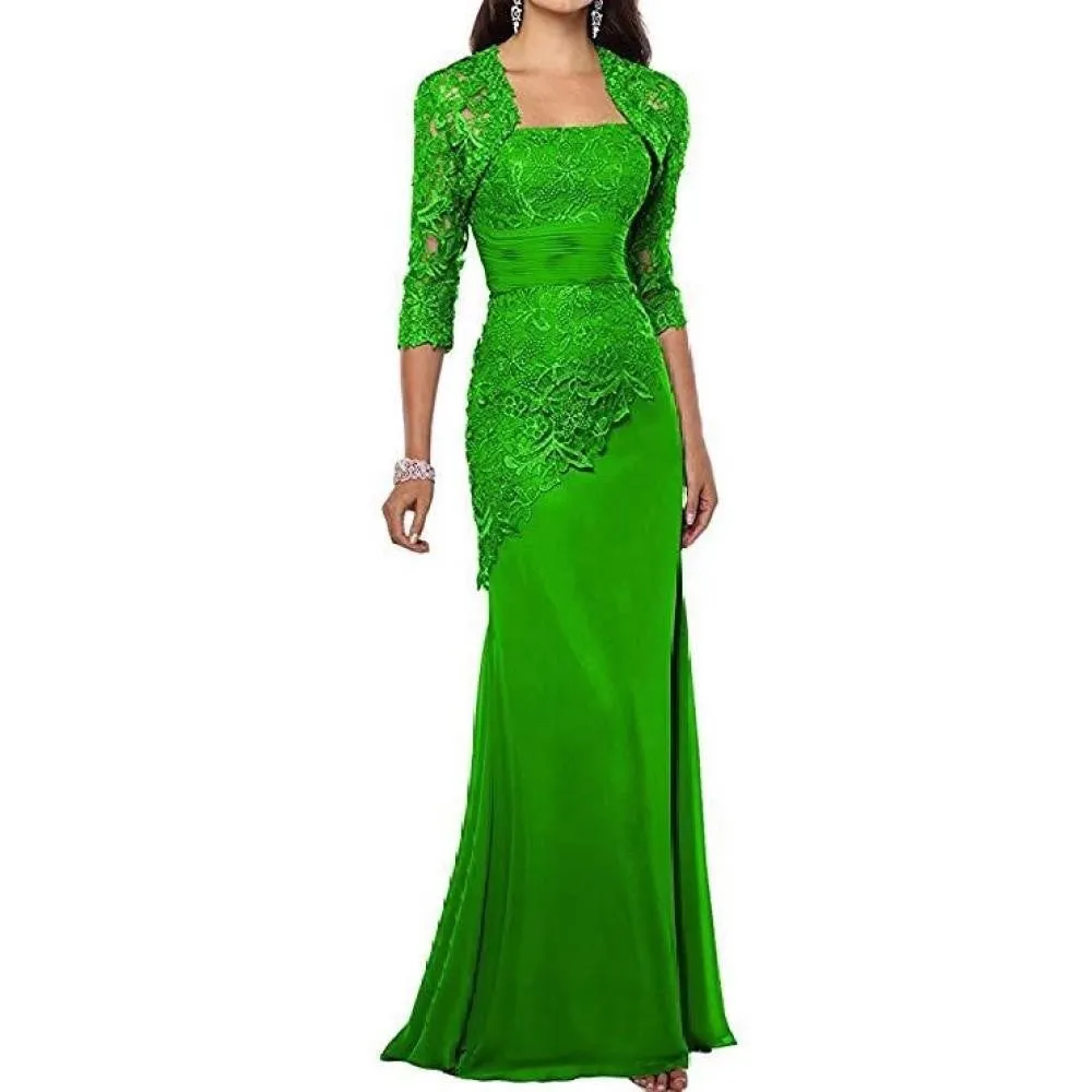 Womens Lace Wedding Bridesmaid Dress Formal Gowns with Jacket