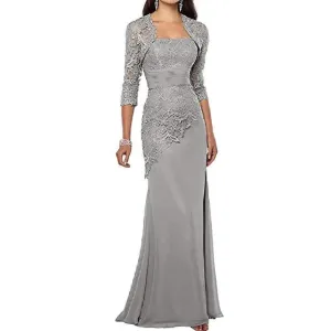 Womens Lace Wedding Bridesmaid Dress Formal Gowns with Jacket
