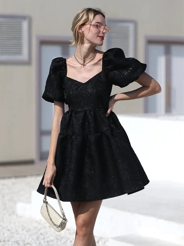 Women's summer high-end niche puffy dress