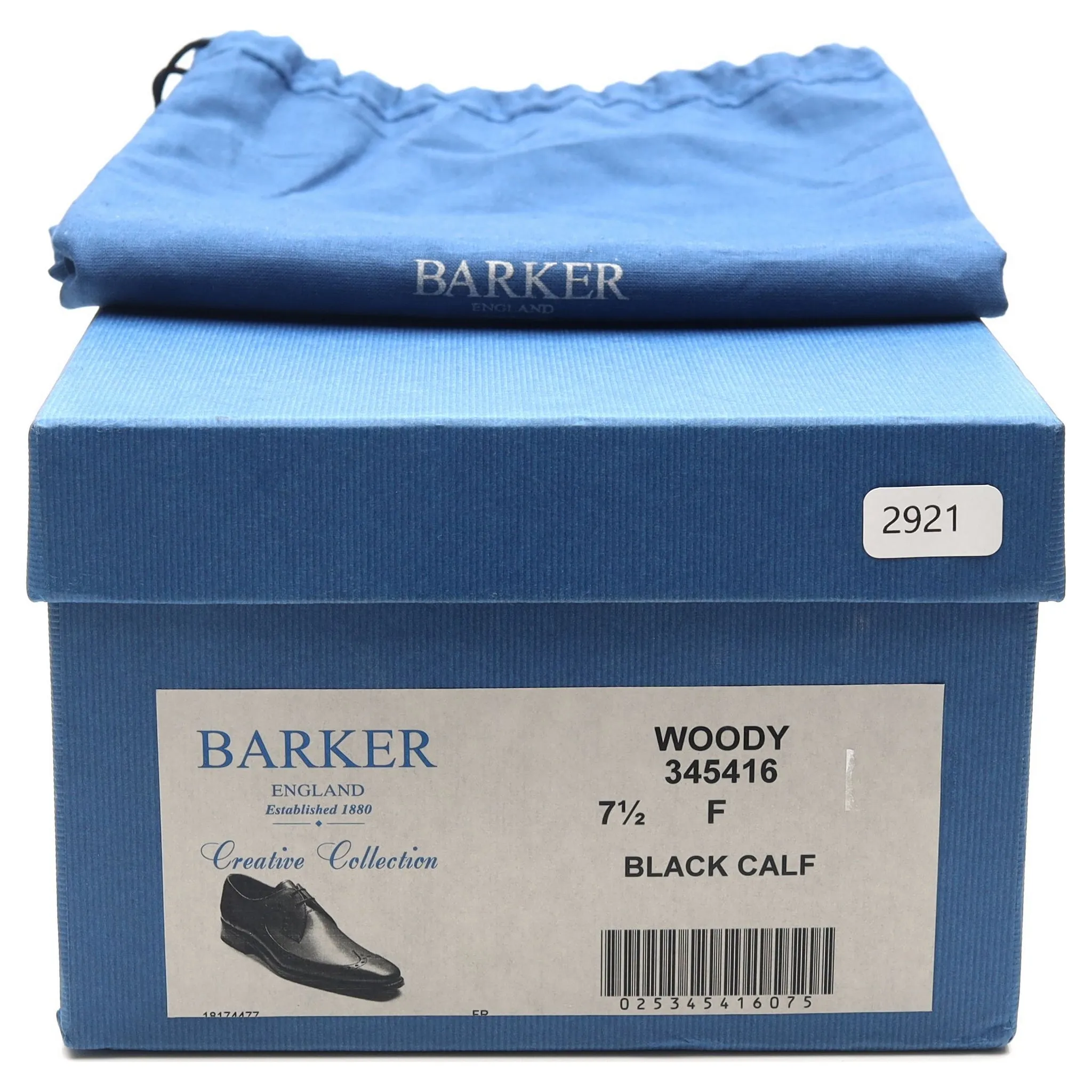 'Woody' Black Leather Derby UK 7.5 F