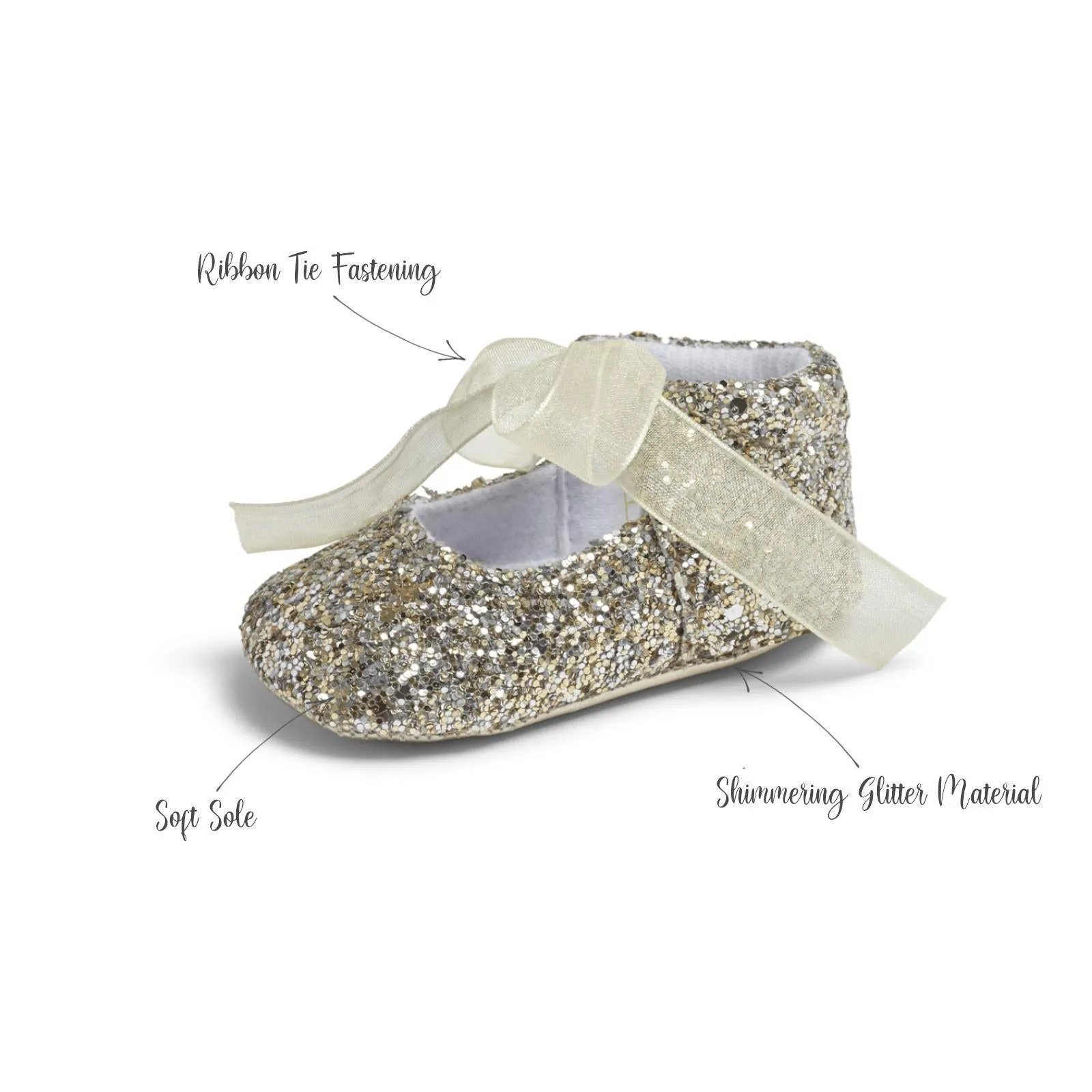 Zoe Girls Glitter Pram Shoes