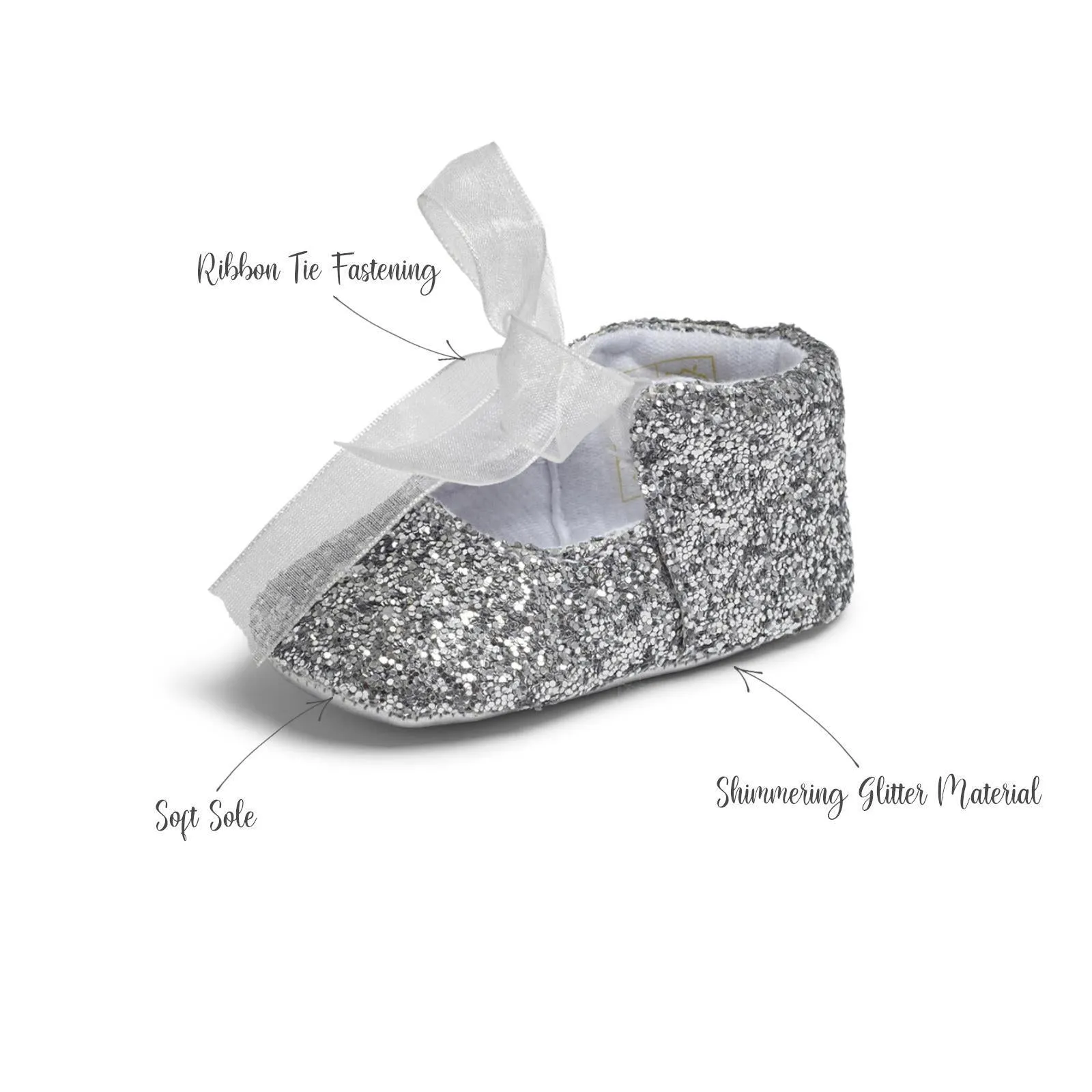 Zoe Girls Glitter Pram Shoes