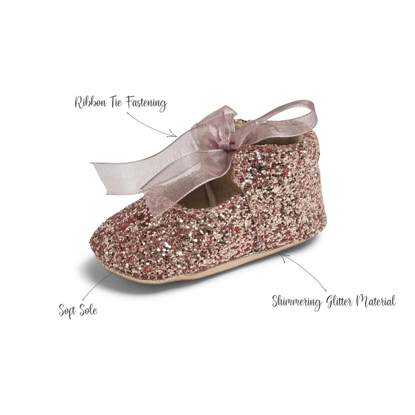Zoe Girls Glitter Pram Shoes