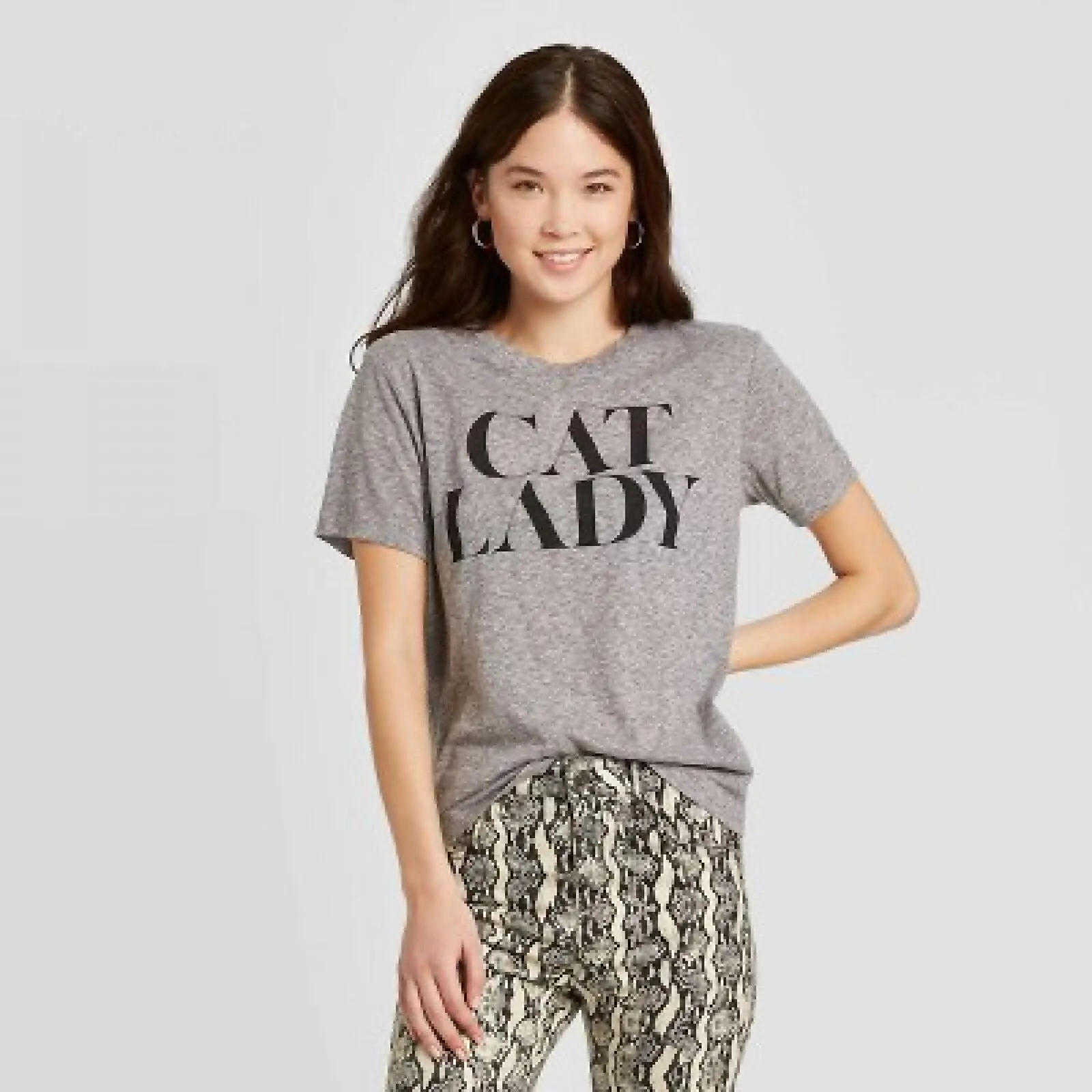 Zoe   Liv Women's Cat Lady Short Sleeve Graphic T-Shirt 4J03JR2668