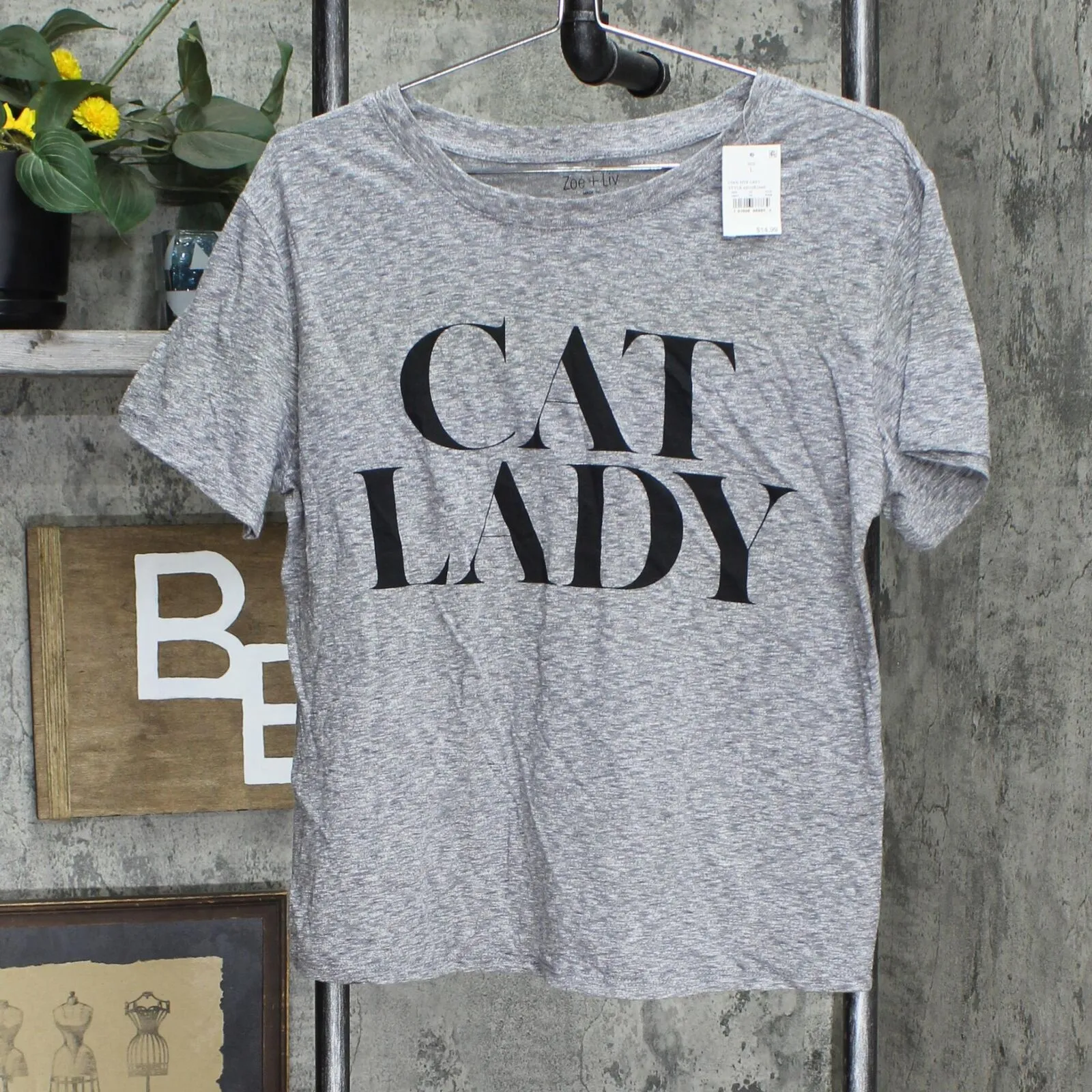 Zoe   Liv Women's Cat Lady Short Sleeve Graphic T-Shirt 4J03JR2668